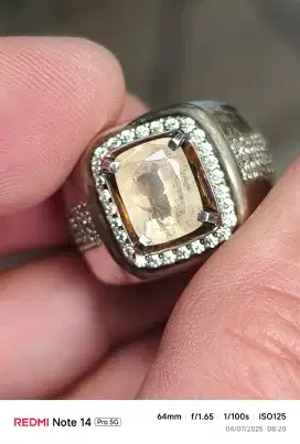 Cincin Batu yellow safir sapphire Srilanka 2.82 crat perak memo CGL
