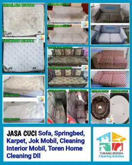 Jasa Cuci Sofa, Kasur, Jok Mobil, Toren, Cleaning/Bersih bersih Rumah