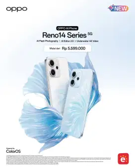 OPPO RENO 14F 12/256GB NEW feat ERAFONE MENCENG RAYA