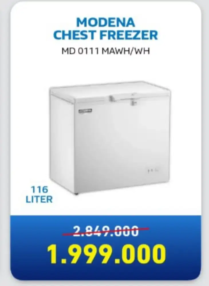 Cicilan Modena Chest Freezer