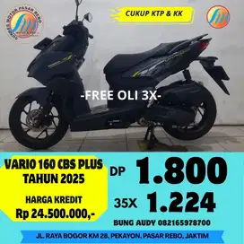HONDA VARIO 160 CBS PLUS TAHUN 2025 SIAP PAKAI, FREE SERVIS
