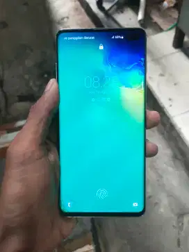 Samsung galaxy S10 plus 8/128 sein minus retak sidik jari layar aman