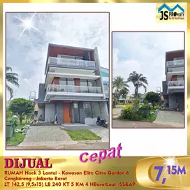 DIJUAL RUMAH HOEK 3 LANTAI CITRA GARDEN CITY 6 JAKARTA BARAT