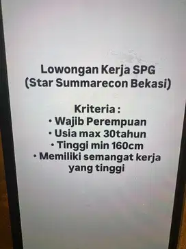 Lowongan Kerja SPG