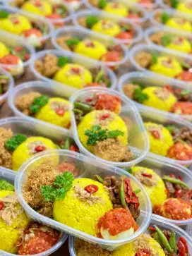 Paket nasi kuning kotak nasi bento dll