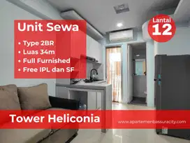 Sewa apartment 2BR Bassura City tahunan tower Heliconia