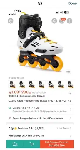 Decathlon OXELO Adult Freeride Inline Skates Grey