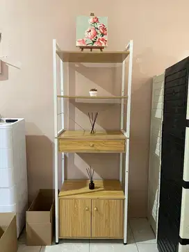 Rak Serbaguna Kayu Minimalis + Laci & Lemari