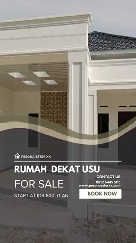 Dijual rumah 1 lantai dekat kampus USU medan