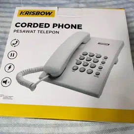 Telepon Telp Rumah Kantor Krisbow Corded Phone Baru Gress