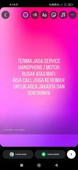 JASA PANGGILAN SERVICE HP/MOTOR RUSAK ATAU MATI