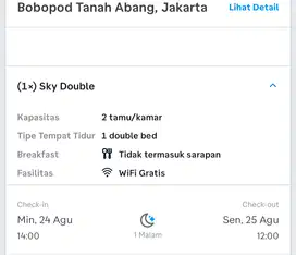 Jual Tiket Hotel Bobopod Tanah Abang, Jakarta Pusat (check in hotel)