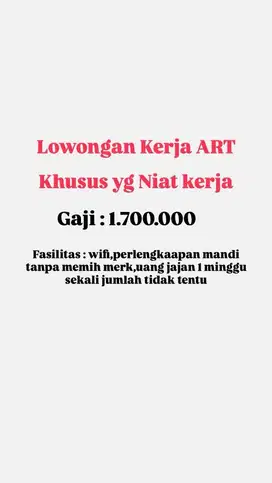 Art Menginap beberes khusus perempuan dan muslim