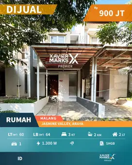 Rumah Siap Huni di Jasmine Valley Araya Malang Murah Under 1 M