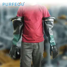 Sarung Tangan Gloves Sandblasting Purfequ With Ring and Clamp Set