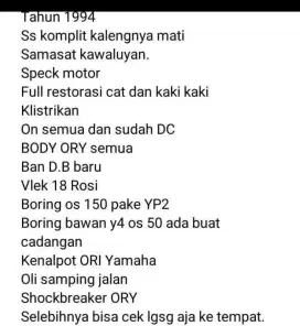 Jual RX KING tahun 1994