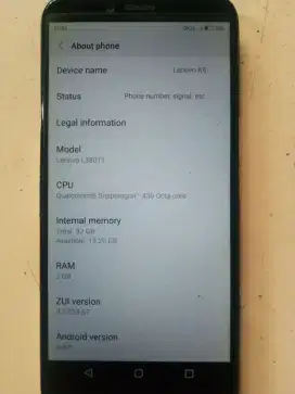 Lenovo k5play ram 3 gb internal 32 gb