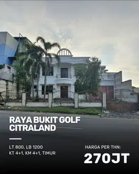Rumah Raya Bukit Golf Citraland STRATEGIS, SEBELAH SUPERINDO