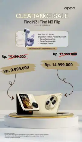 Kredit Oppo find N3 flip series tanpa kartu kredit dan DP