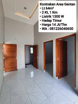 Sewa Rumah Area Gentan, Dekat Jalan Mangesti, Dekat Solo Baru, Laweyan