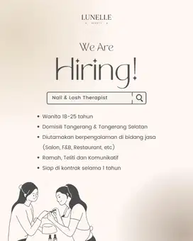 Lowongan Kerja Therapist Eyelash dan Nail Art