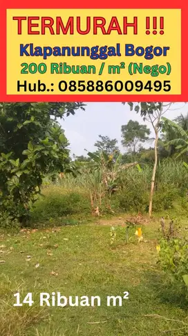 Termurah, Tanah di Bogor, 200 Ribuan/m2, Klapanunggal, Super Strategis