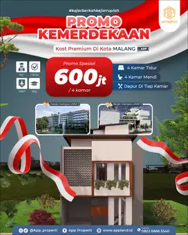 Promo Kemerdekaan! Beli Rumah Kost di Malang, Untung Berlipat Ganda!
