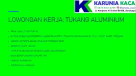 LOWONGAN TUKANG ALUMINIUM