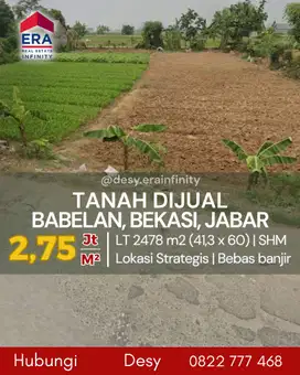 Dijual Tanah di Babelan, Bekasi, Jawa Barat
