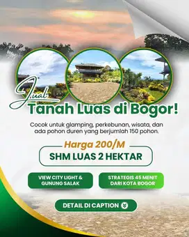 Dijual Tanah 2 Hektar dekat The Highland Park Bogor