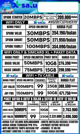 Wifi XL SATU + Tv Kabel