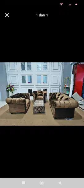 Sofa Kancing Violet Termurah Makassar, Bisa Req warna..