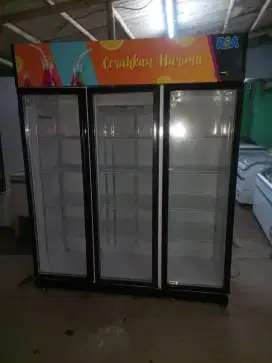 Jual pendingin minuman showcase 3 pintu mrk RSA