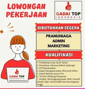 Lowongan pekerjaan Gadai Top