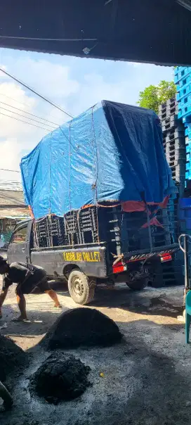 Pallet plastik, palet plastik hitam kondisi bagus