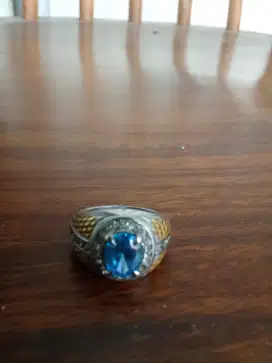 Batu blue safir gagang perak