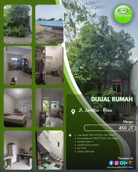 Dijual Rumah 400 Jutaan Siap Huni Daerah Jambu - Riau!