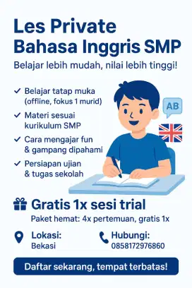 Les Private Bahasa Inggris SMP Bekasi – Gratis 1x Percobaan!