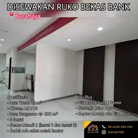 SEWA Ruko Kantor Bekas Bank Jalan Surabaya Pusat Tengah Kota Barat