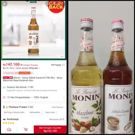 Monin syrup salted dan hazelnut