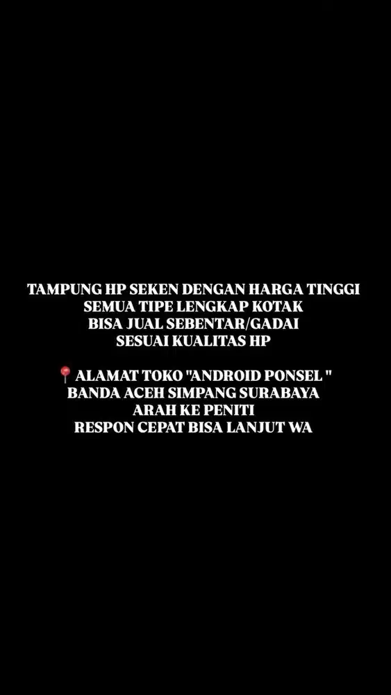 JUAL HP SEKEN BERKUALITAS BERGARANSI BISA TUKAR TAMBAH