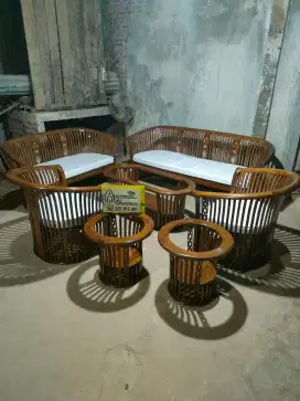 Kursi tamu kranjang minimalis set matras full jati