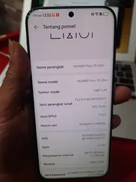 HUAWEI pura 70 ultra ram16/512 fullset grnsi 1 juli 2026 like new