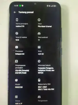 Hp realmi c15 masih lumayan bagus fulset