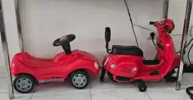 Motor aki model vespa untuk anak plus bonus