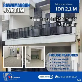 Turun Harga! Rumah 2 lt Minimalis Rawamangun – Hanya 2,1 M Nego AC23