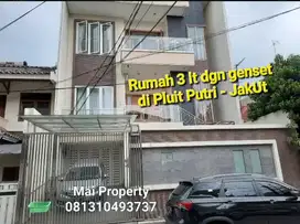 Dijual rumah 3 lantai Pluit Putri dilengkapi genset (nego)