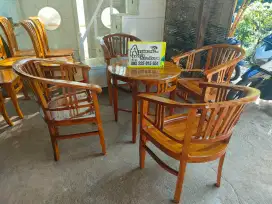 Kursi teras betawi minimalis full kayu jati