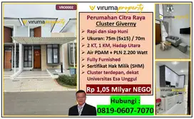 VRO0002 - Rumah Bagus Fully Furnish, SHM, Giverny Citra Raya,Tangerang