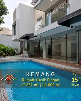 DIJUAL RUMAH KLASIK ELEGAN DI KEMANG DALAM JAKARTA SELATAN
